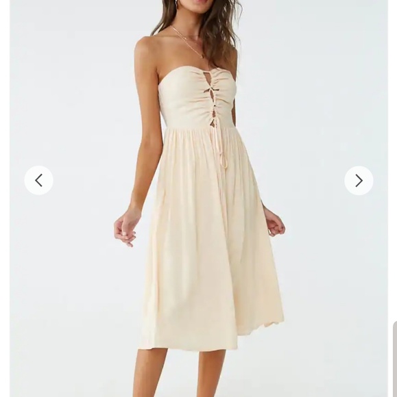 knee length dresses for ladies Polka Dot Lace-Trim Cami Midi Dress main image 1